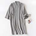 Japanese Style Men's Kimono Crepe Thin Bathrobe Gown