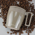 Double Wall Insulated Mugs With Handle Lid and Mixing Spoon