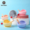 Soft Marble  Silicone Plate & Spoon Tableware Dishes For Baby Feeding