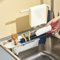 Telescopic Kitchen Sink Organizer Rack Soap and Brush