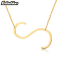 Alphabet Initial Pendants Gold Stainless Steel Choker Necklace