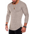 Plus Size Slim Fit Thin O-Neck Knitted Men Sweaters