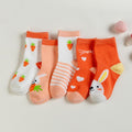 5 Pairs Newborn Up Warm Comfort Cotton Baby Girl Socks