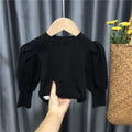 Baby Girl Long Puff Sleeve Knitted Sweaters Tops