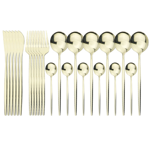 Gold Stainless Steel Cutlery Tableware Kitchen Set