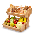 Fruit Basket 2 Tire Bamboo Storage Shelf Breathable