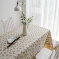 Cotton Linen Tablecloth Rectangle Leaf Print Modern Table Cover