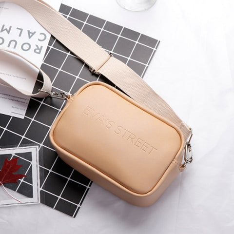 Simple Flap Leather Embossed Letters Messenger Handbags