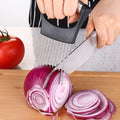 Food Slice Assistant Stainless Steel Onion Needle Holder Slicer