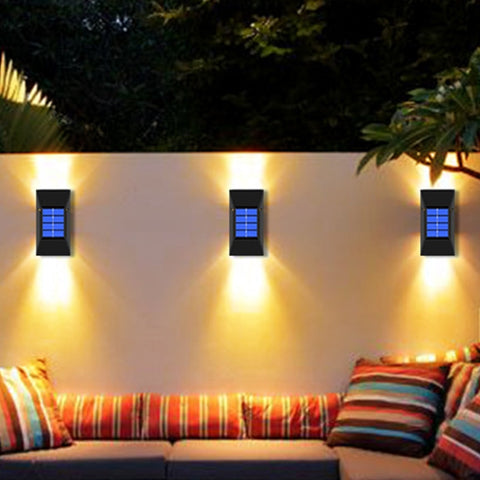 Wall-Mounted Solar Power LED Outdoor Lights