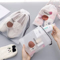 Cute Transparent Waterproof Travel Make Up & Toiletry Wash Kit Storage Pouch