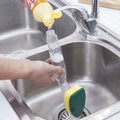 Long Handle Refillable Liquid Dish Washing Brush Soap Dispenser