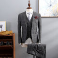 Formal British Style Men Plaid Blazer Suit