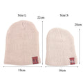 Parent-Child Knitted Hat with Leather Label