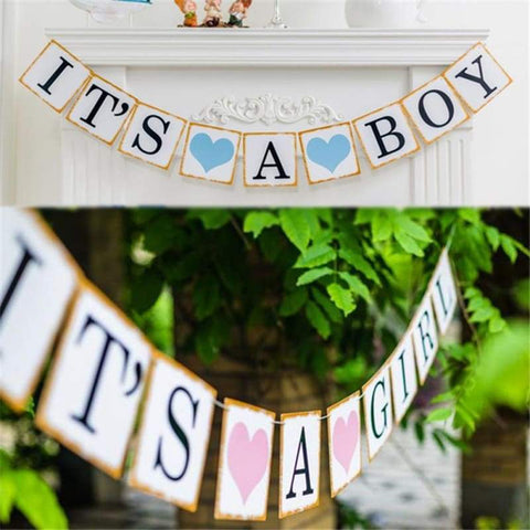 Baby Shower Its A Boy/ Girl Banner - Banners Streamers & Confetti