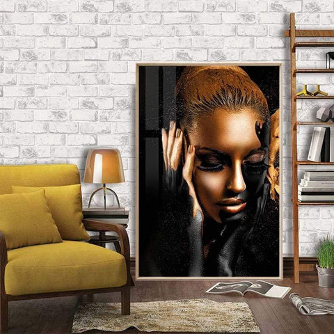 Black and Gold Nude Woman Oil Painting - Painting & Calligraphy