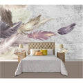 Cement Texture Feather Mural - 1 m2 - Wallpapers
