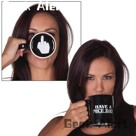 Ceramic Have A Nice Day/Middle Finger Coffee Cup - Kitchen Gadgets