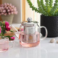 Clear Glass Teapot Stainless Steel Infuser Loose Leaf Tea Kettle Set - 400ML 1