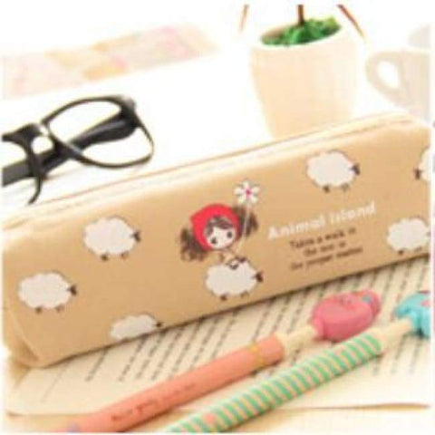 Cute Canvas Pencil Case - Sheep - pencil case