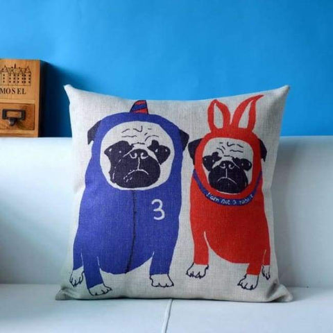 Cute Pug Pillowcase 45*45 - Pug Brother / 45X45Cm - Pillowcase