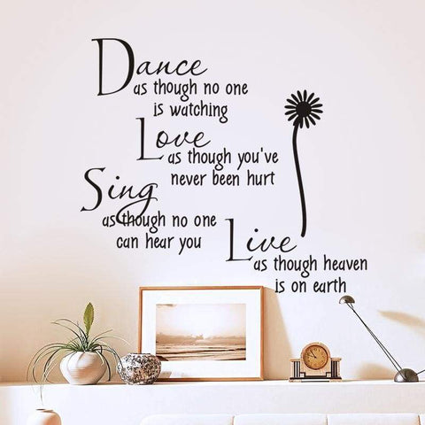 Dance As Though No One Is Watching Quote Wall Decal - Wall Stickers