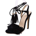 Fashion High Heels Sandals - Black Tassel / 5 - Sandals