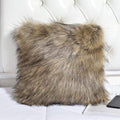 Faux Fur Throw Pillow Cover - brown only cover / 40x40CM - Pillow Case