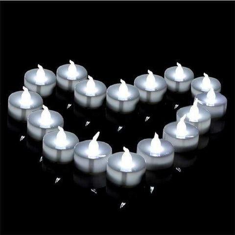 Flickering Tea Lights LED Candles-100 pcs - cool white flicker - Electric Candles
