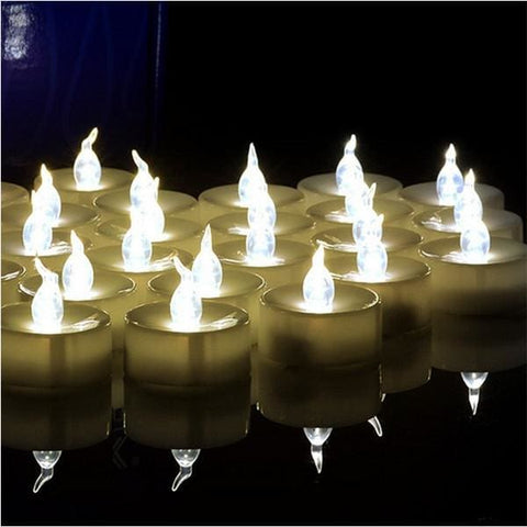 Flickering Tea Lights LED Candles-100 pcs - warm white flicker - Electric Candles
