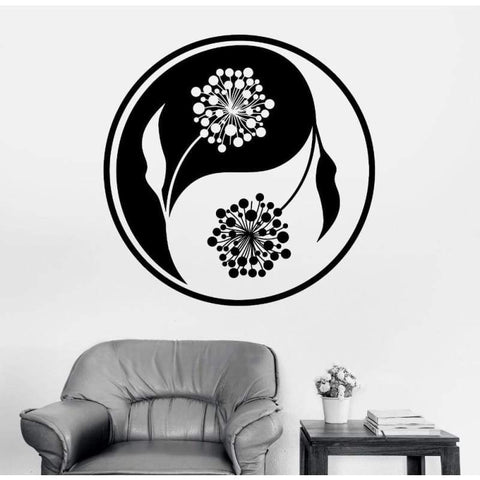 Floral Yoga Meditation Wall Sticker - 3 - Wall Art