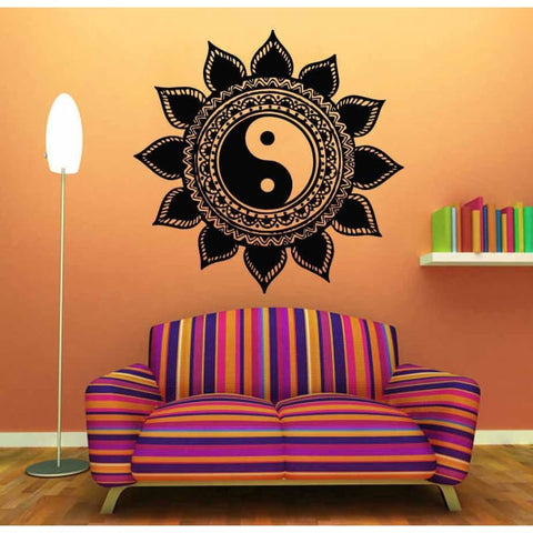 Floral Yoga Meditation Wall Sticker - 9 - Wall Art