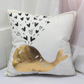 Gold Printed Decorative Pillow Case - Cushion Cover 016