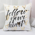 Gold Printed Decorative Pillow Case - Cushion Cover 022