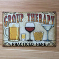 Group Therapy Practiced Here Vintage Metal Sign - Home Decor