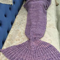 Handmade Crochet Knitted Mermaid Tail Blanket - 8 - Blanket