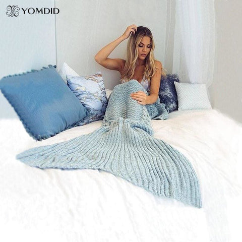 Handmade Crochet Knitted Mermaid Tail Blanket - Blanket