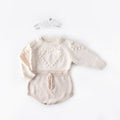 Heart Infant Baby Girl Knitted Romper - Bodysuits