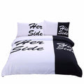 His Side & Her Side Couple Home textiles Soft Duvet Cover with Pillowcases 3Pcs Hot
