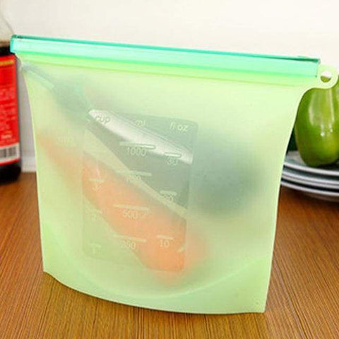 Home Food Grade Silicone Storage Bag - Green - Bags & Baskets