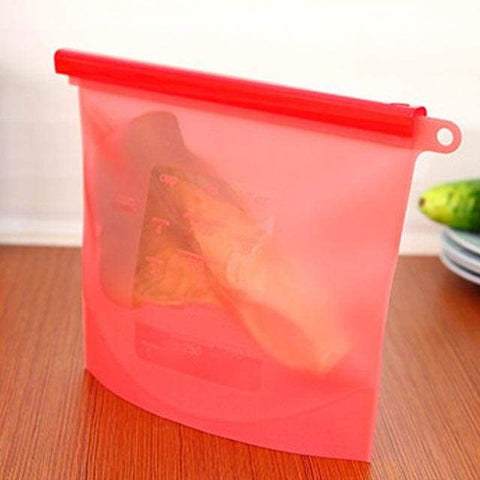 Home Food Grade Silicone Storage Bag - Red - Bags & Baskets