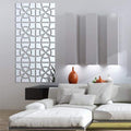 Intricate Stitch Mirrored Wall Sticker Decal - Silver - Wall Stickers