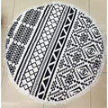 Large 60in Round Beach Towel With Tassels - 1 - Beach Towel