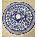 Large 60in Round Beach Towel With Tassels - 17 - Beach Towel