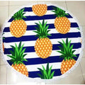 Large 60in Round Beach Towel With Tassels - 20 - Beach Towel
