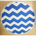 Large 60in Round Beach Towel With Tassels - 28 - Beach Towel