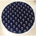 Large 60in Round Beach Towel With Tassels - 39 - Beach Towel