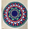 Large 60in Round Beach Towel With Tassels - 6 - Beach Towel