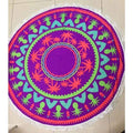 Large 60in Round Beach Towel With Tassels - 7 - Beach Towel