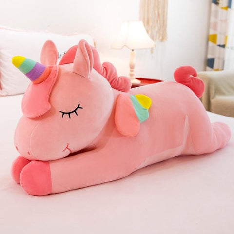 Large Comfortable Plush Lying Unicorn Doll Children‚Äôs Gift - 30cm / Pink
